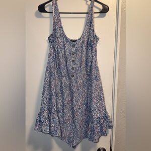 Daytrip Blue and Pink Buttoned Women’s Romper